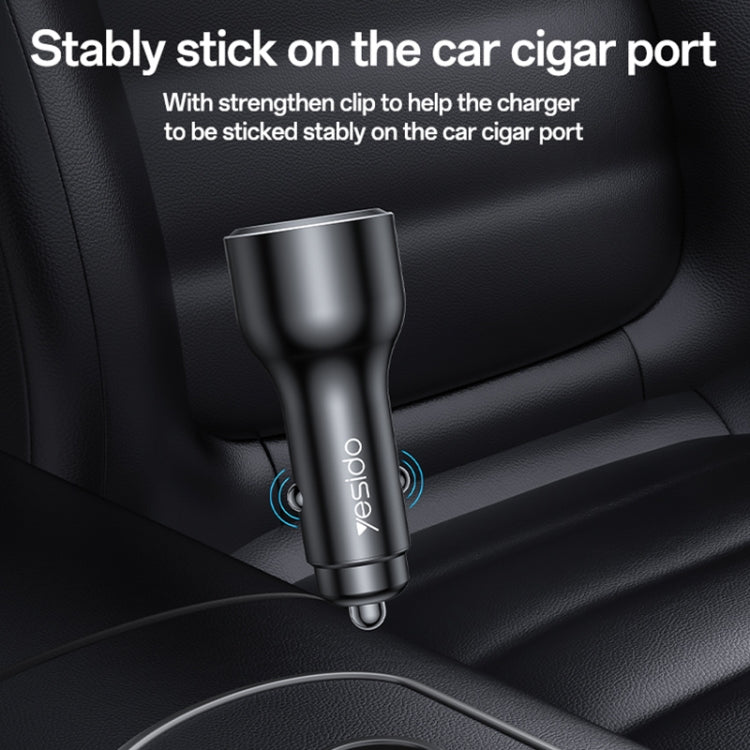 Yesido Y65 PD100W Type-C + QC18W USB Super Fast Car Charger - Black