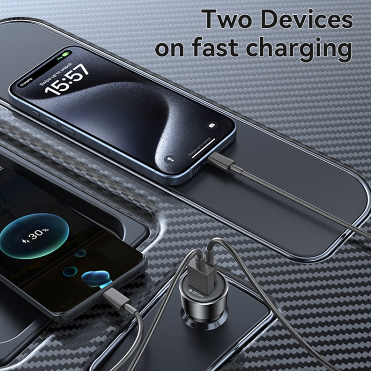 Yesido Y64 PD30W Type-C + QC20W USB Super Fast Car Charger - Black