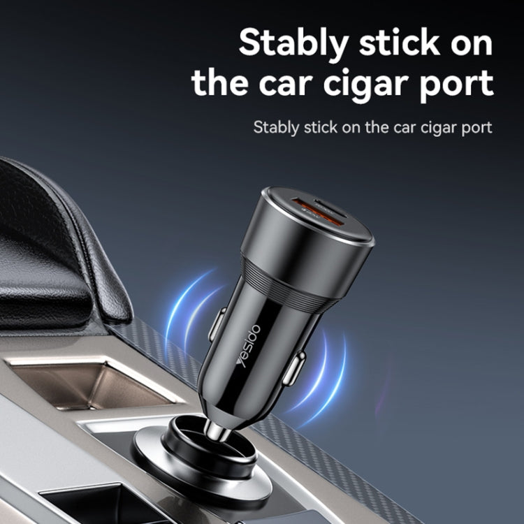Yesido Y64 PD30W Type-C + QC20W USB Super Fast Car Charger - Black