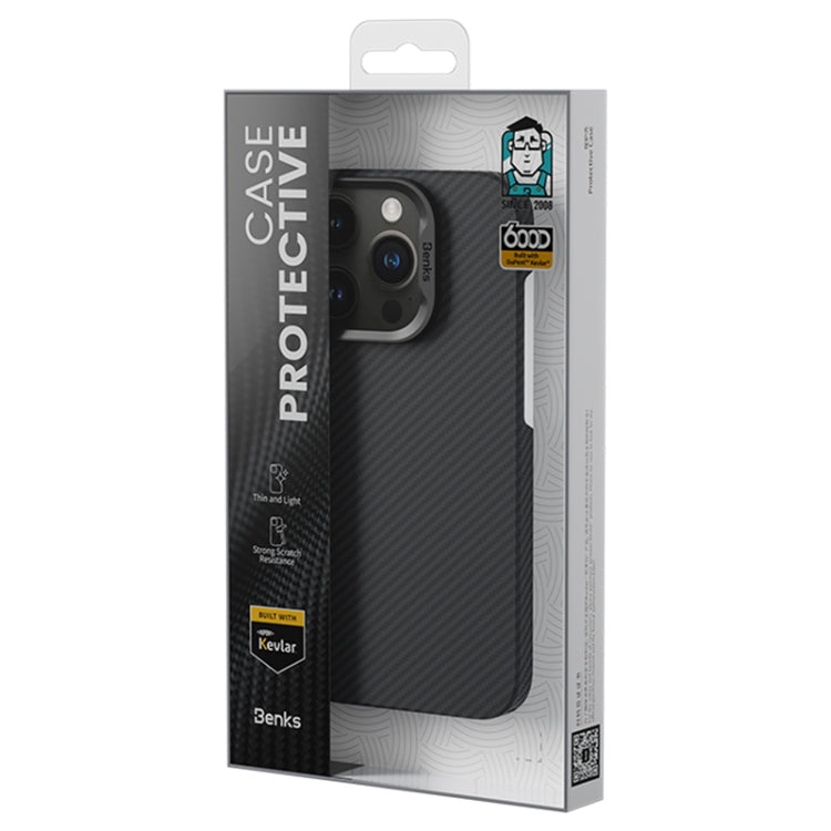 For iPhone 16 Plus Benks Classic Kevlar 600D Fiber MagSafe Phone Case - Black