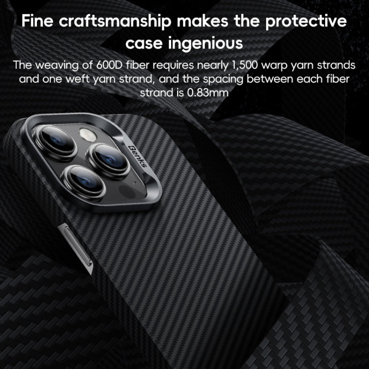 For iPhone 16 Plus Benks Classic Kevlar 600D Fiber MagSafe Phone Case - Black