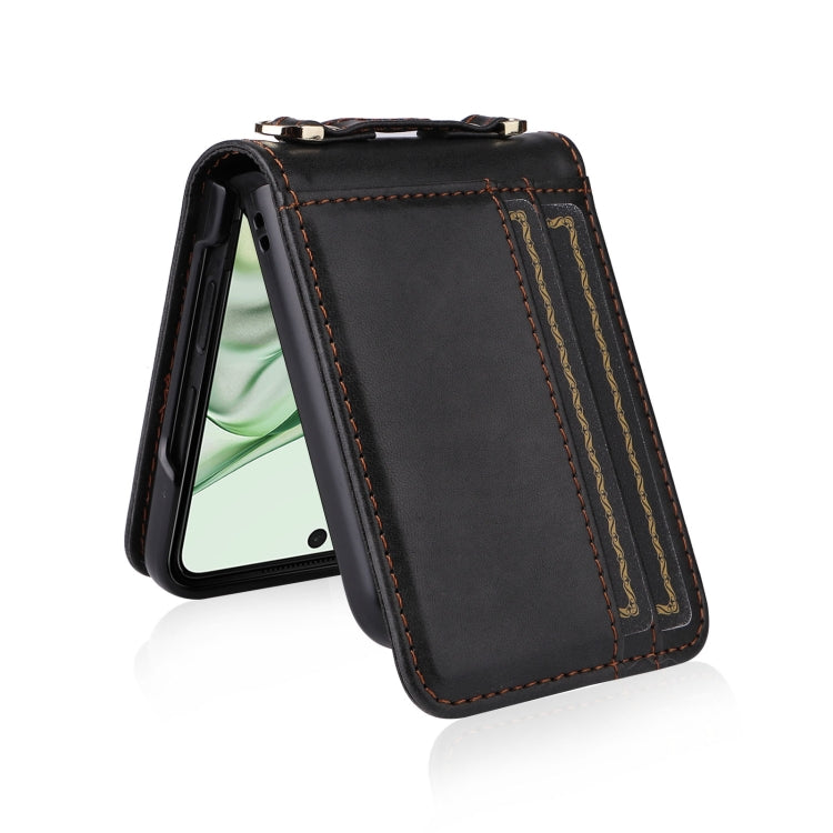 For Motorola Razr 50 Ultra Crossbody Card Bag PU Folding Phone Case