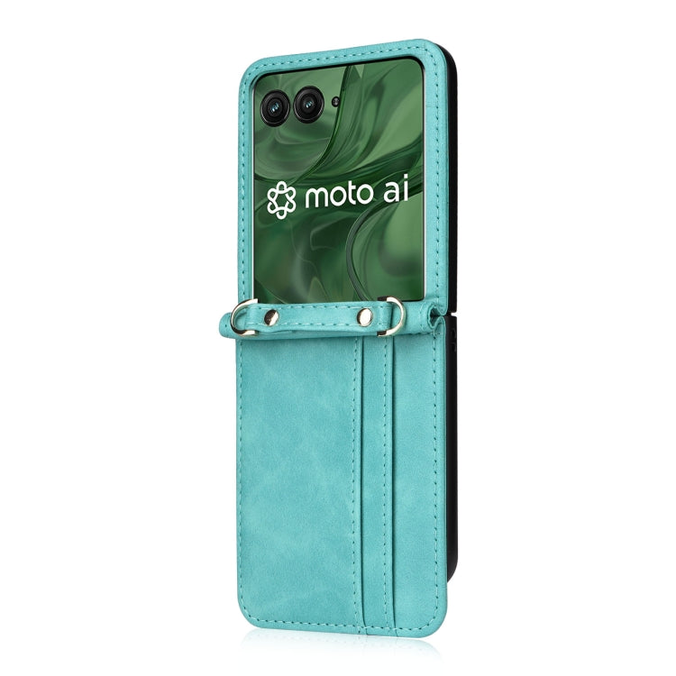 For Motorola Razr 50 Ultra Crossbody Card Bag PU Folding Phone Case