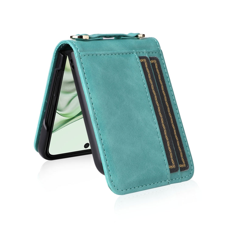 For Motorola Razr 50 Ultra Crossbody Card Bag PU Folding Phone Case