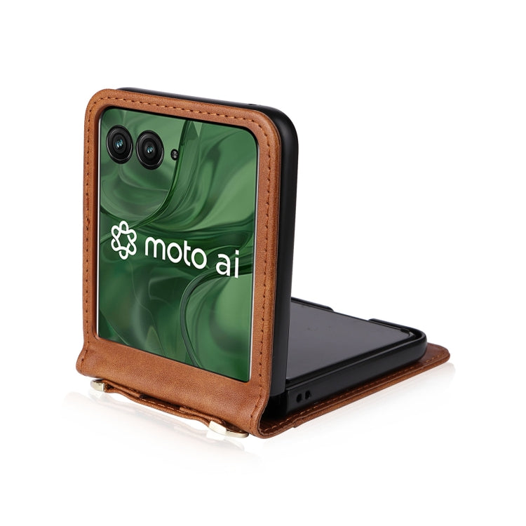 For Motorola Razr 50 Ultra Crossbody Card Bag PU Folding Phone Case