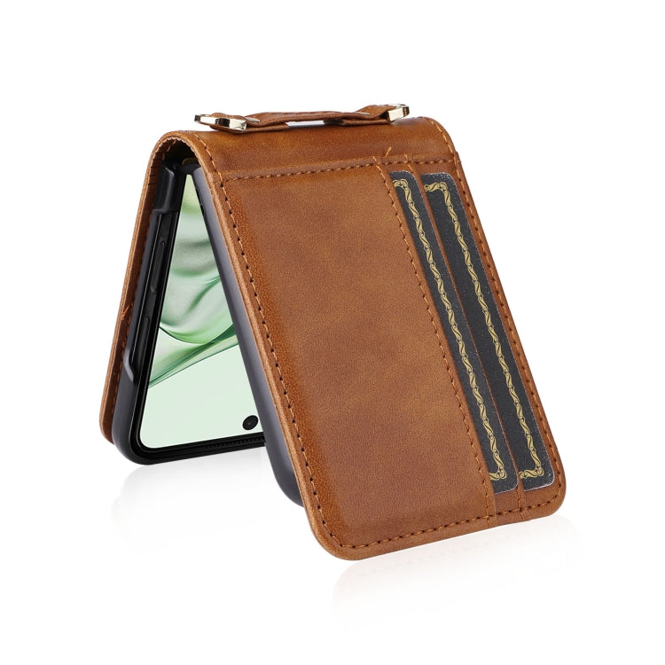 For Motorola Razr 50 Ultra Crossbody Card Bag PU Folding Phone Case