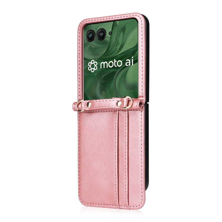 For Motorola Razr 50 Ultra Crossbody Card Bag PU Folding Phone Case
