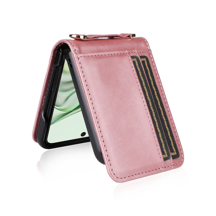 For Motorola Razr 50 Ultra Crossbody Card Bag PU Folding Phone Case