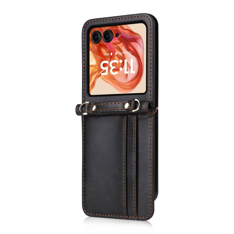 For Motorola Razr 50 Crossbody Card Bag PU Folding Phone Case