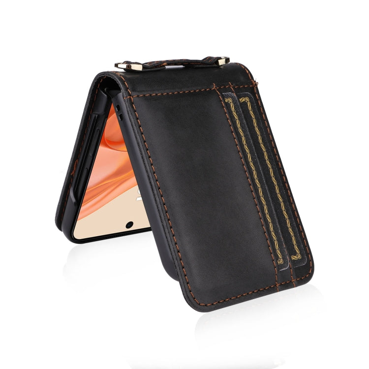 For Motorola Razr 50 Crossbody Card Bag PU Folding Phone Case
