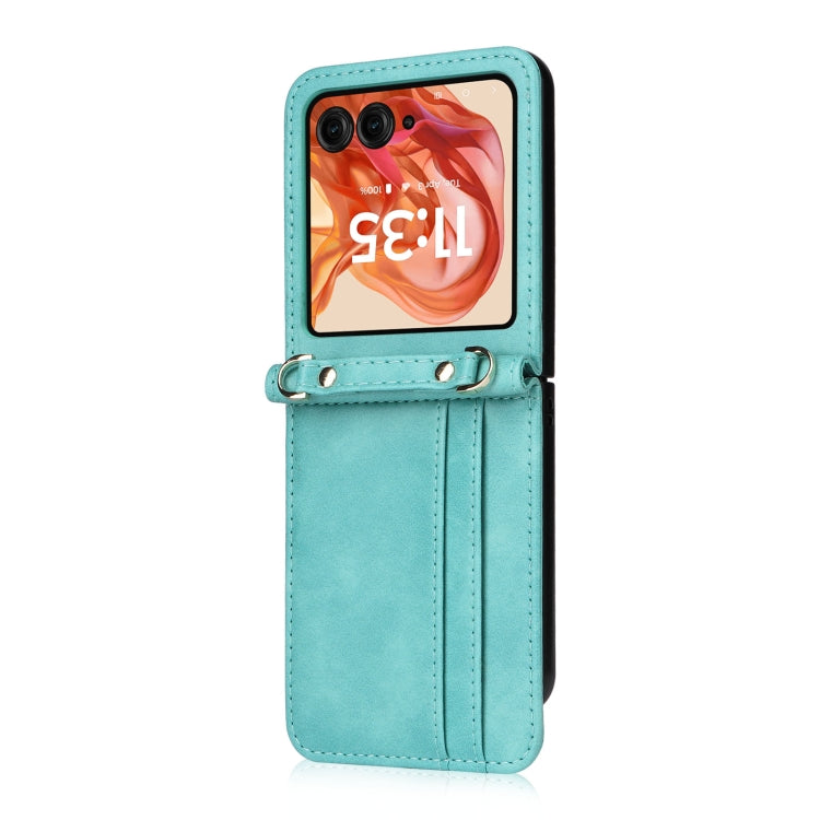 For Motorola Razr 50 Crossbody Card Bag PU Folding Phone Case