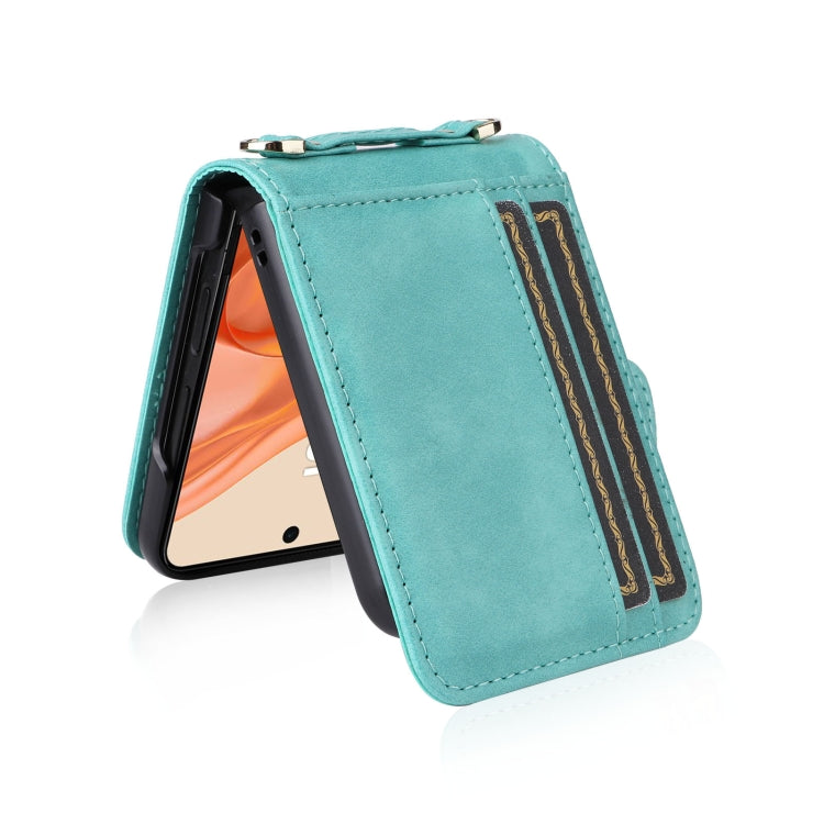 For Motorola Razr 50 Crossbody Card Bag PU Folding Phone Case