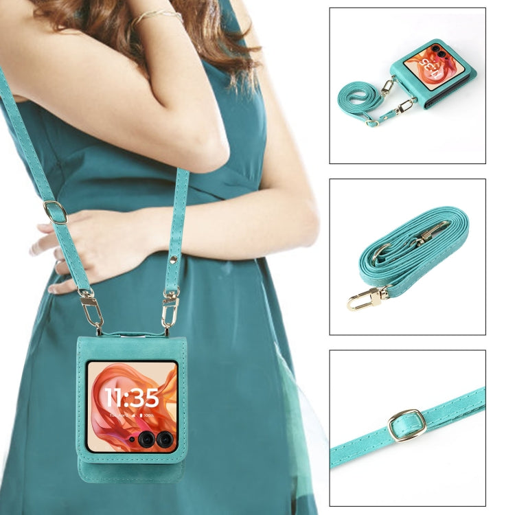 For Motorola Razr 50 Crossbody Card Bag PU Folding Phone Case