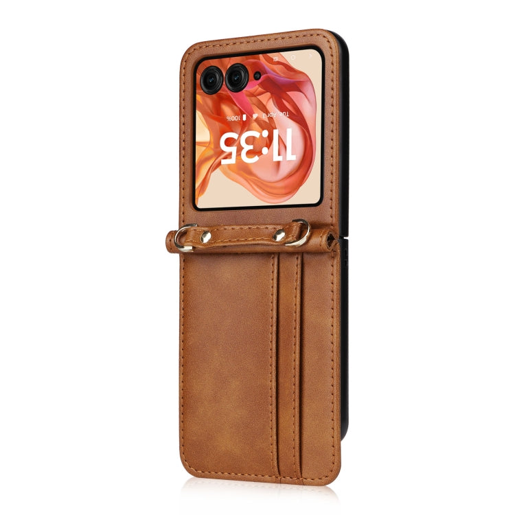For Motorola Razr 50 Crossbody Card Bag PU Folding Phone Case