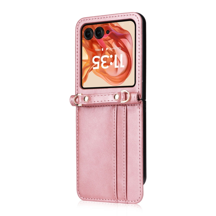 For Motorola Razr 50 Crossbody Card Bag PU Folding Phone Case