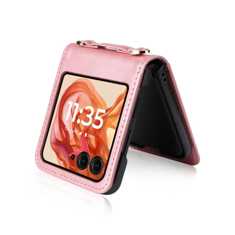 For Motorola Razr 50 Crossbody Card Bag PU Folding Phone Case