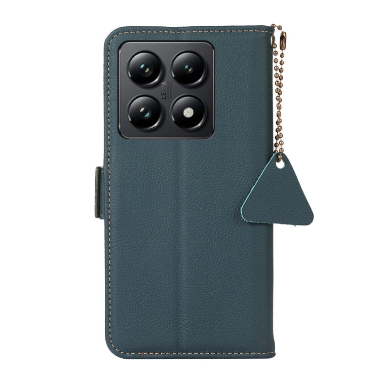For Xiaomi 14T Pro Side-Magnetic TJ Genuine Leather RFID Phone Case