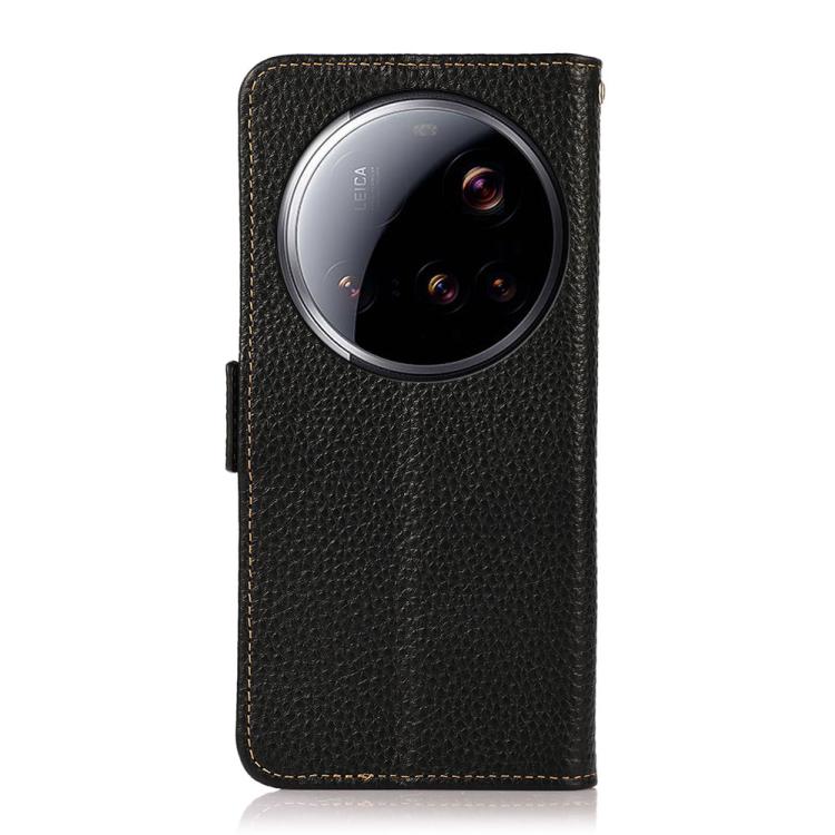 For Xiaomi 15 Ultra KHAZNEH Side-Magnetic Litchi Genuine Leather RFID Phone Case