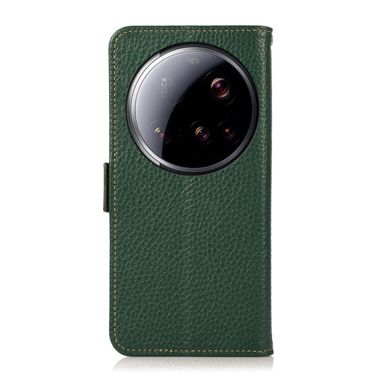 For Xiaomi 15 Ultra KHAZNEH Side-Magnetic Litchi Genuine Leather RFID Phone Case