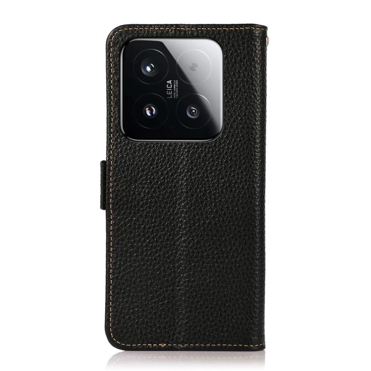 For Xiaomi 15T 5G KHAZNEH Side-Magnetic Litchi Genuine Leather RFID Phone Case
