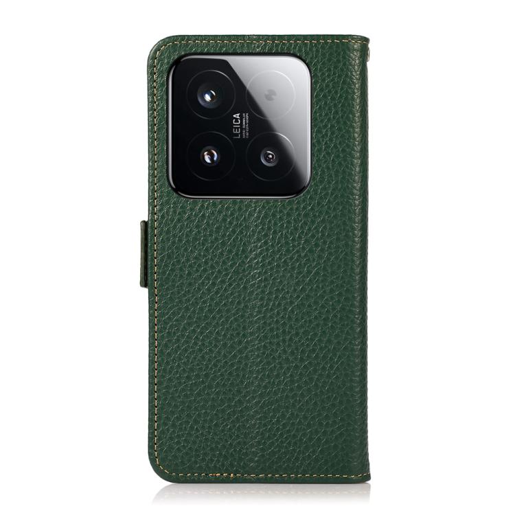 For Xiaomi 15T 5G KHAZNEH Side-Magnetic Litchi Genuine Leather RFID Phone Case