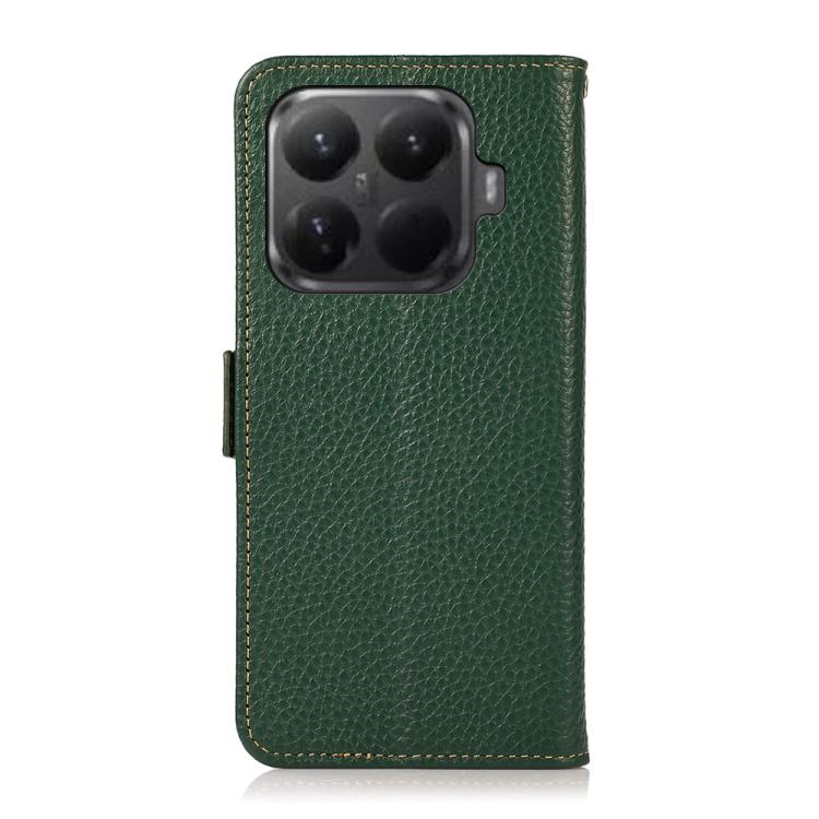 For Xiaomi 15T Pro 5G KHAZNEH Side-Magnetic Litchi Genuine Leather RFID Phone Case