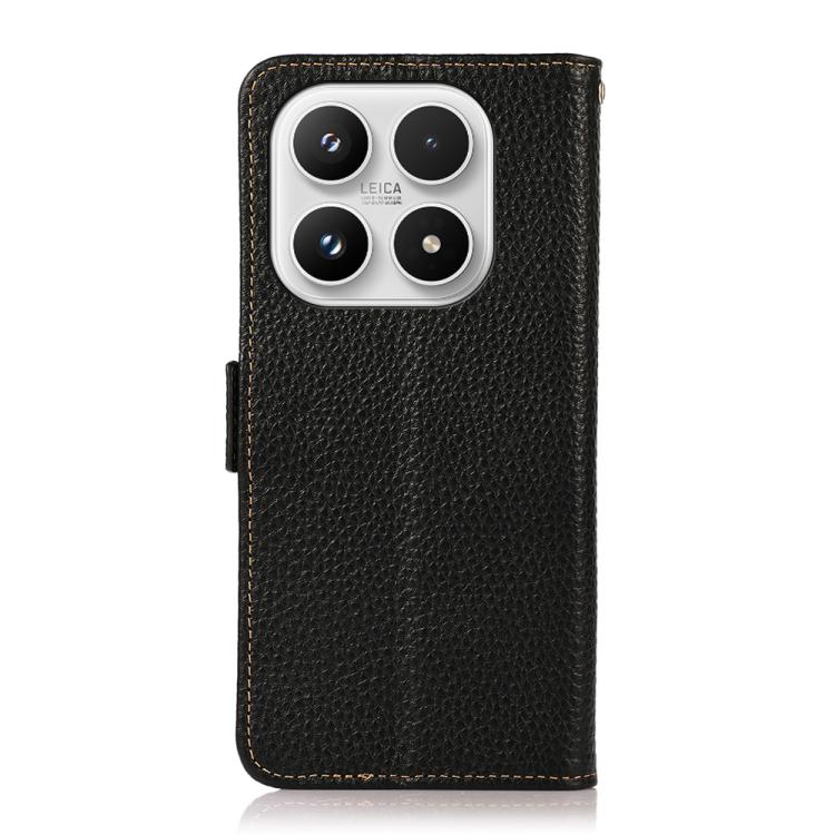 For Xiaomi 17 KHAZNEH Side-Magnetic Litchi Genuine Leather RFID Phone Case