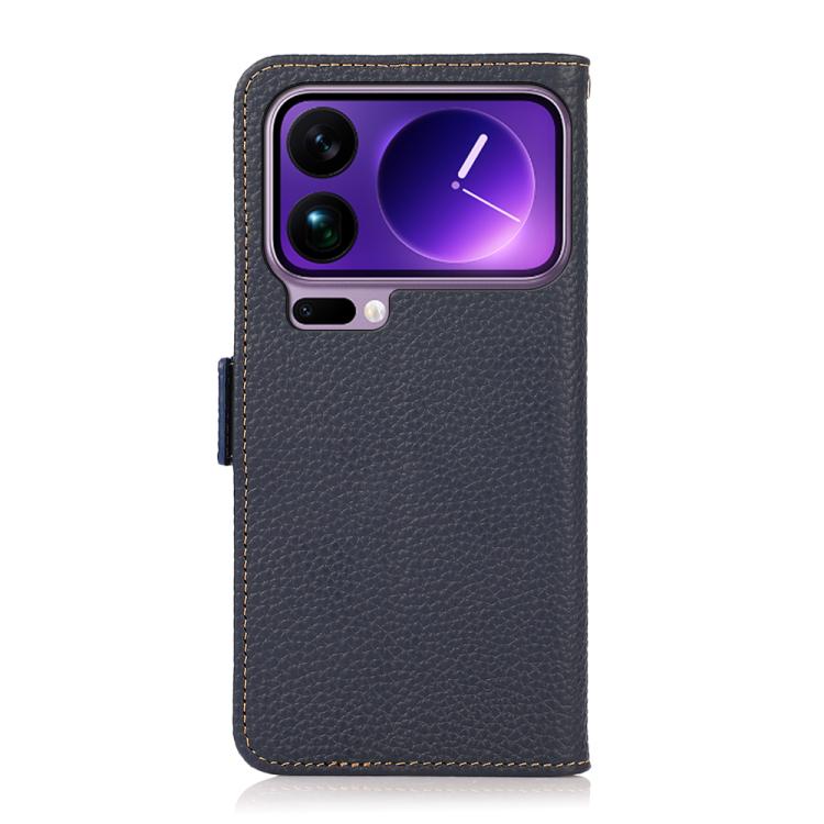 For Xiaomi 17 Pro KHAZNEH Side-Magnetic Litchi Genuine Leather RFID Phone Case