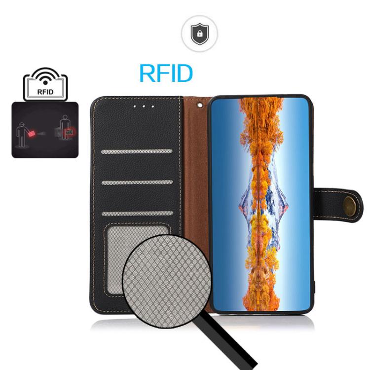For Xiaomi 17 Pro Max KHAZNEH Custer Texture RFID Genuine Leather Phone Case