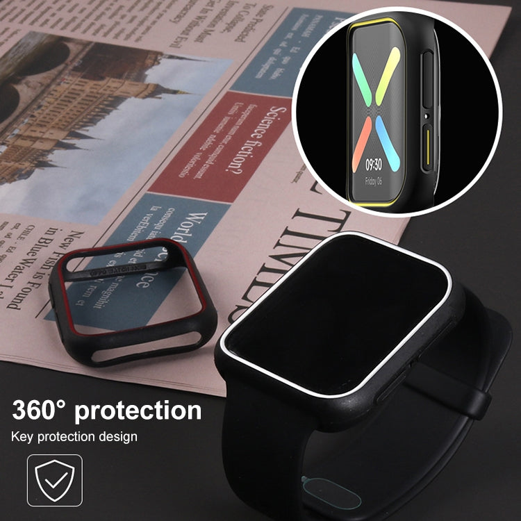 For OPPO Watch 46mm Smart Watch TPU Protective Case, Color:Black+Yellow