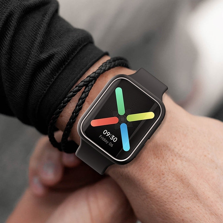 For OPPO Watch 46mm Smart Watch TPU Protective Case, Color:Black+Blue