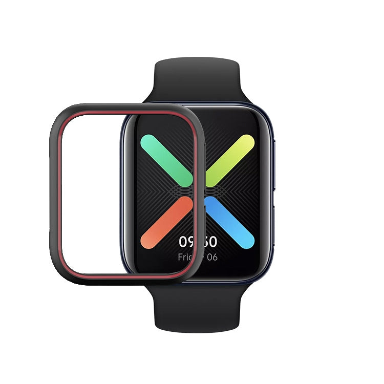 For OPPO Watch 46mm Smart Watch TPU Protective Case, Color:Black+Red