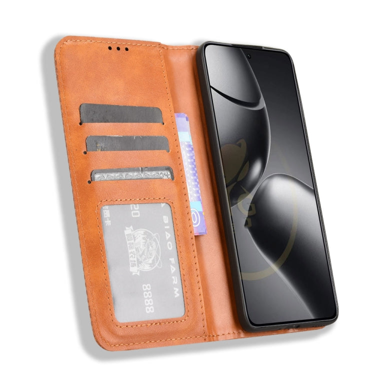 For Xiaomi 14T Magnetic Buckle Retro Texture Leather Phone Case