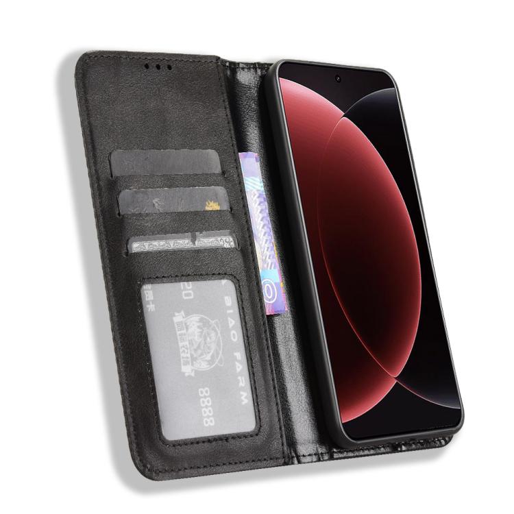 For Xiaomi 15 Ultra Magnetic Buckle Retro Texture Leather Phone Case