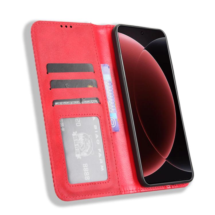 For Xiaomi 15 Ultra Magnetic Buckle Retro Texture Leather Phone Case