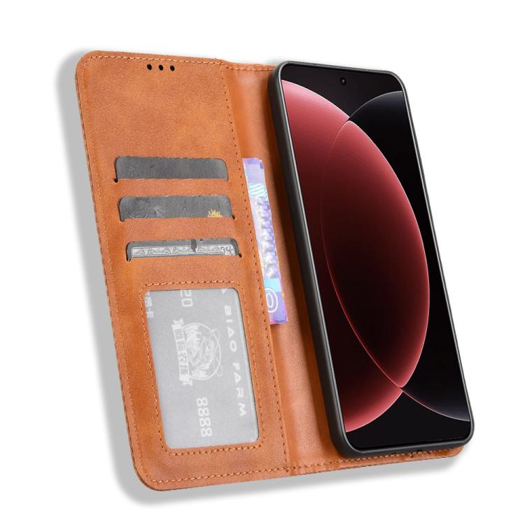 For Xiaomi 15 Ultra Magnetic Buckle Retro Texture Leather Phone Case