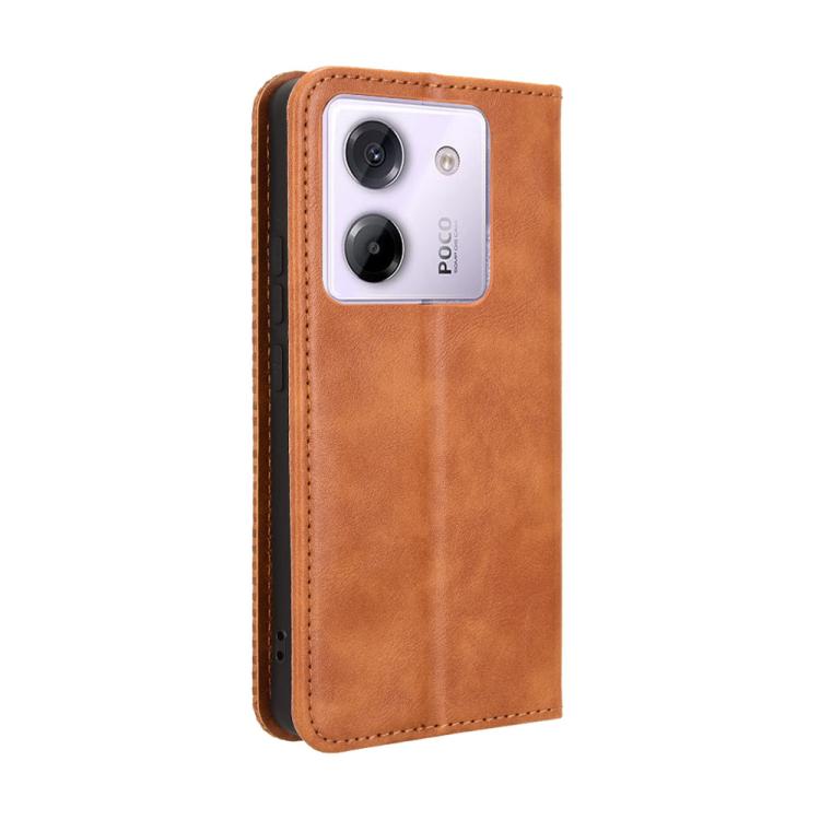 For Xiaomi Poco M7 Pro 5G Magnetic Buckle Retro Texture Leather Phone Case