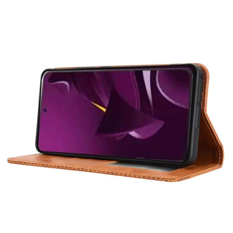 For Xiaomi Poco M7 Pro 5G Magnetic Buckle Retro Texture Leather Phone Case