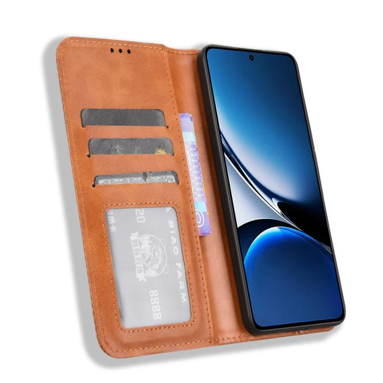 For Xiaomi Poco X7 Pro 5G Magnetic Buckle Retro Texture Leather Phone Case