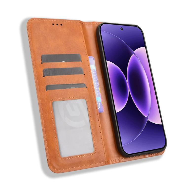 For Xiaomi 17 Pro Magnetic Buckle Retro Texture Leather Phone Case