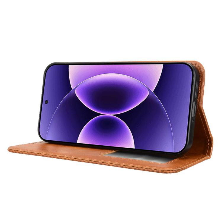 For Xiaomi 17 Pro Magnetic Buckle Retro Texture Leather Phone Case
