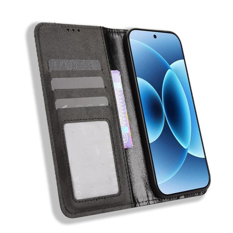 For Xiaomi 17 Magnetic Buckle Retro Texture Leather Phone Case