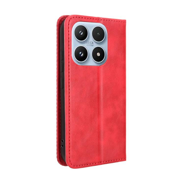 For Xiaomi 17 Magnetic Buckle Retro Texture Leather Phone Case