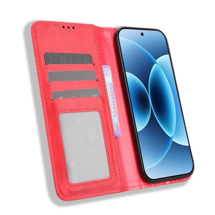 For Xiaomi 17 Magnetic Buckle Retro Texture Leather Phone Case