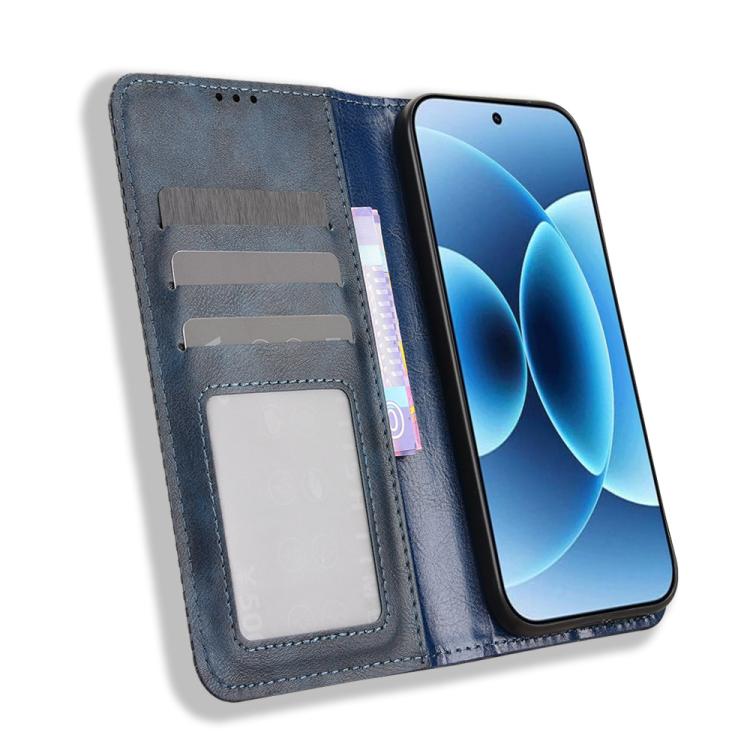 For Xiaomi 17 Magnetic Buckle Retro Texture Leather Phone Case