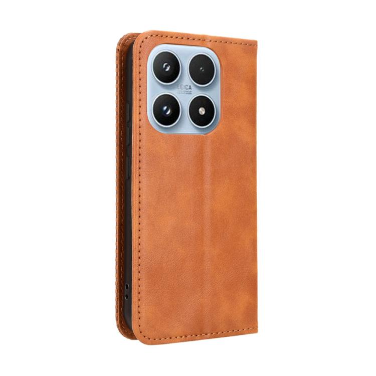 For Xiaomi 17 Magnetic Buckle Retro Texture Leather Phone Case