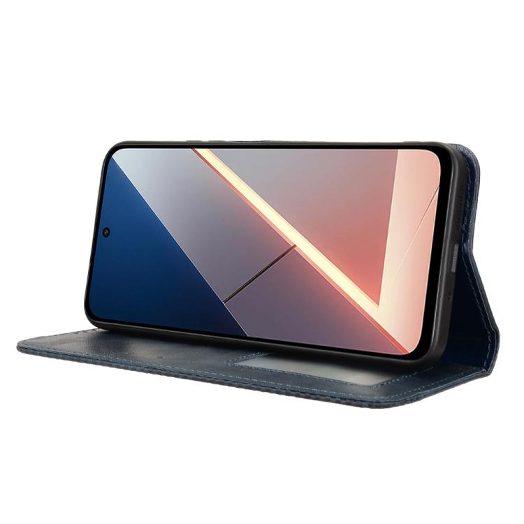 For Xiaomi Poco M7 4G 171mm Magnetic Buckle Retro Texture Leather Phone Case