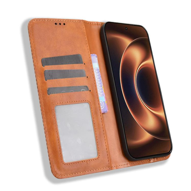 For Xiaomi 17 Ultra Magnetic Buckle Retro Texture Leather Phone Case