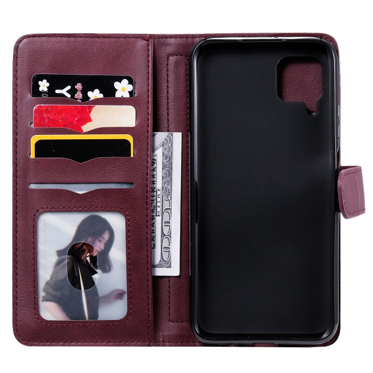 For Huawei P40 Lite Multifunctional Magnetic Copper Buckle Horizontal Flip Solid Color Leather Case with 10 Card Slots & Wallet & Holder & Photo Frame