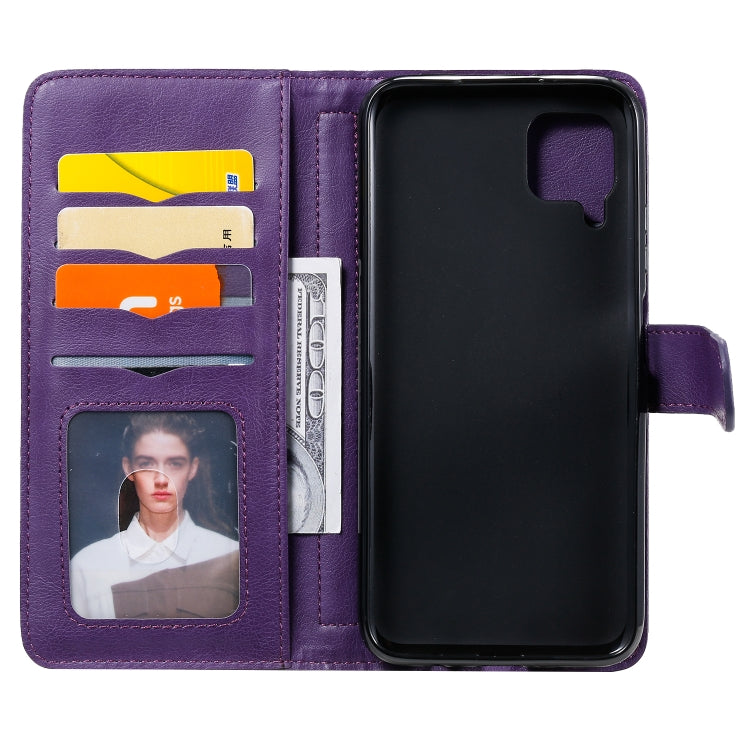 For Huawei P40 Lite Multifunctional Magnetic Copper Buckle Horizontal Flip Solid Color Leather Case with 10 Card Slots & Wallet & Holder & Photo Frame